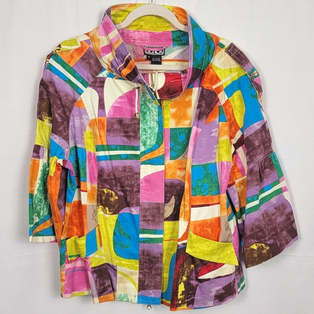 Multicolor Abstract Geometric Jacket #1494